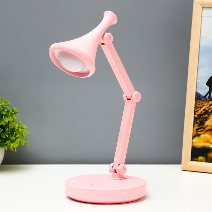 Настольная лампа Джамбо LED 2Вт USB АКБ розовый 13x13x34,5 см RISALUX