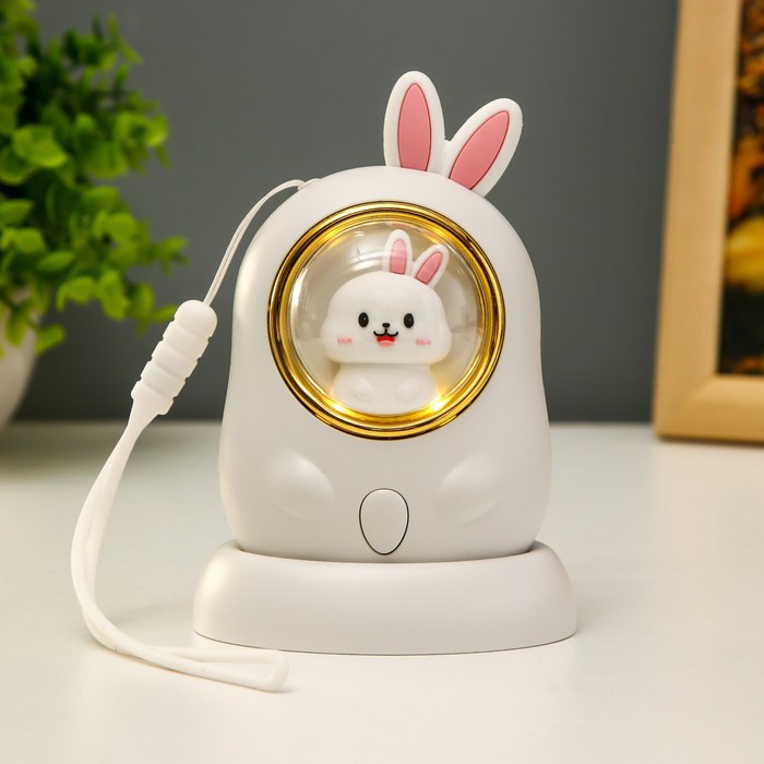 

Ночник с грелкой для рук "Зайчик" LED USB бело-розовый 8х5х11,8 см