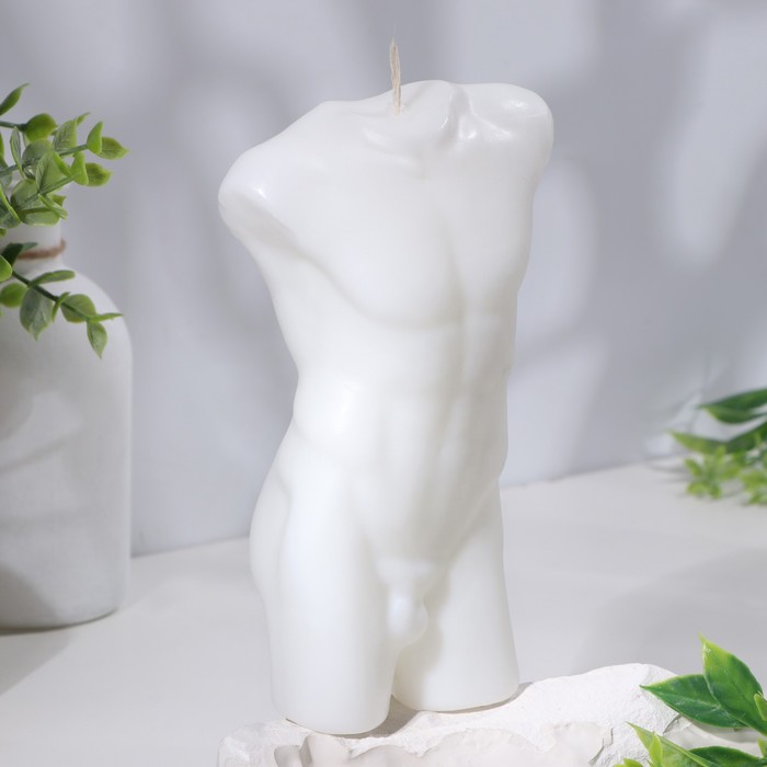 Свеча фигурная Торс мужской, 6х17 см, белый, 6 ч фигурная свеча торс женский хрусталь молочная 10см 7311028