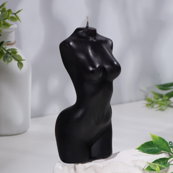 Свеча фигурная Бюст женский, 6х14 см, черный, 4 ч