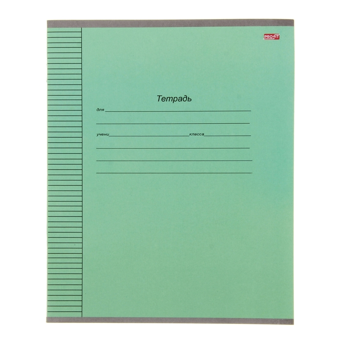 Тетрадь 12 листов линейка "Стандартная зелёная", картонная обложка