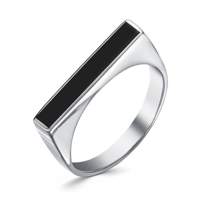 Кольцо эмаль «Минимал» прямоугольник, посеребрение, 17,5 размер кольцо минимал классика линии посеребрение цвет белый 18 размер