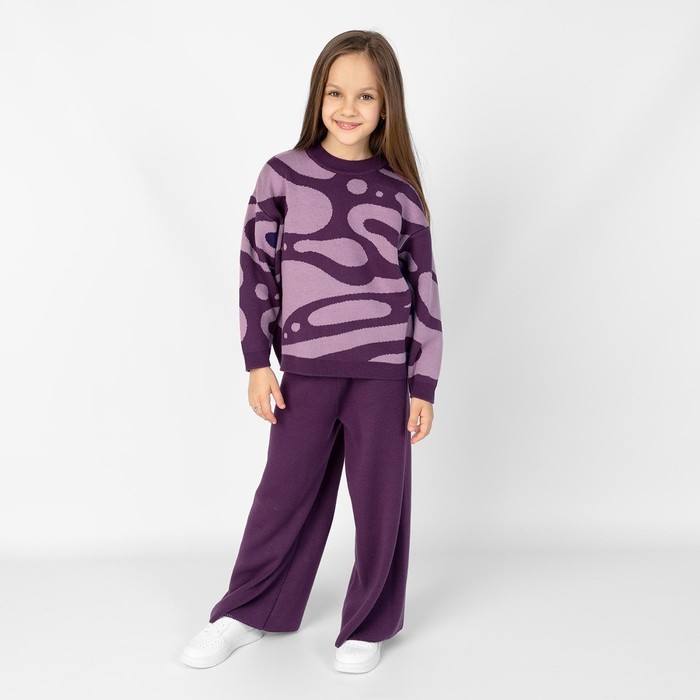 фото Брюки для девочек, рост 134 см, цвет фиолетовый bossa nova