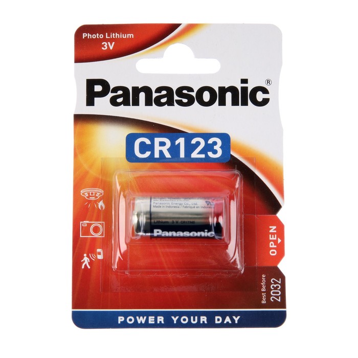 цена Батарейка литиевая Panasonic, 123-1BL (123A), 3В, блистер, 1шт.