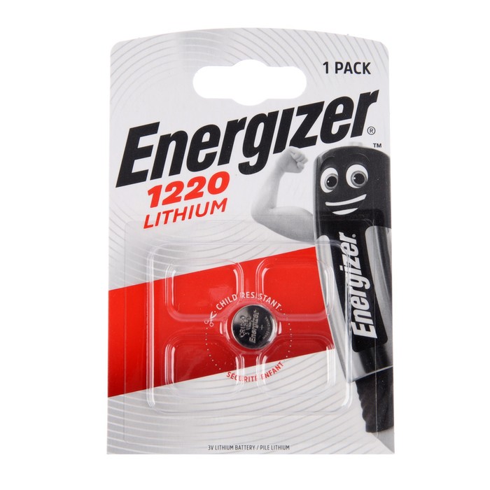 Батарейка литиевая Energizer, CR1220-1BL, 3В, блистер, 1 шт. батарейка литиевая energizer lithium cr1632 3v упаковка 1 шт e300844102 energizer арт e300844102