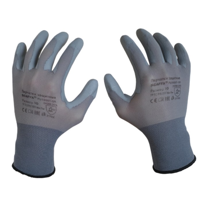 

Перчатки для защиты от порезов SCAFFA PU1850T-GR, размер 9