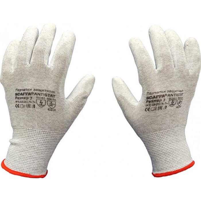 

Перчатки для защиты от порезов SCAFFA Antistat PU, размер 10