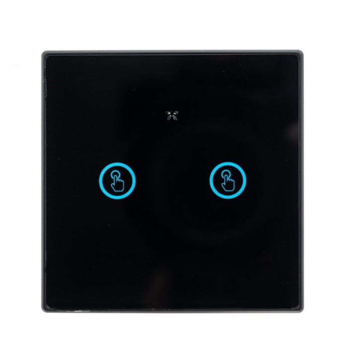 Выключатель Powerlite-M2, беспроводной, сенсорный, 2 клавиши, цвет чёрный беспроводной выключатель 3 кн powerlite m3 чёрный