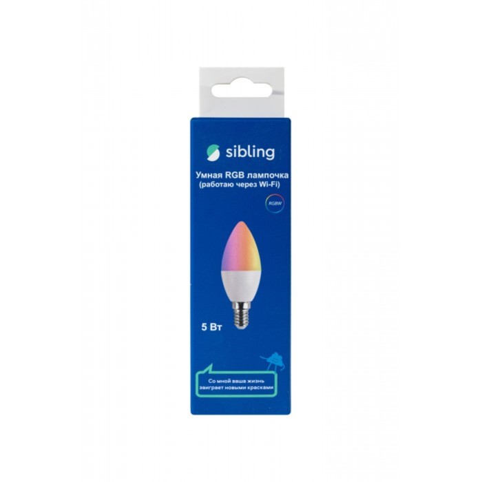 

Умная лампочка Sibling Powerlite-L С37, 5 Вт, 440 Лм, цвет белый