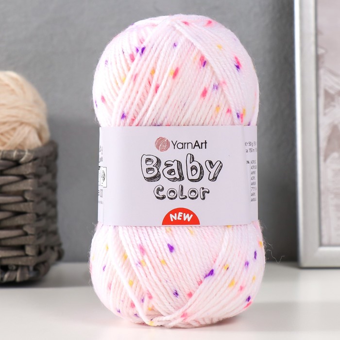 

Пряжа "Baby color" 100% акрил 150м/50гр (213 фиол.роз.желт.)