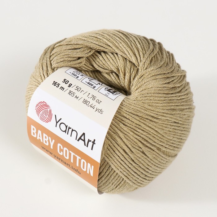 

Пряжа "Baby cotton" 50% акрил 50% хлопок 165м/50гр (434 серобежевый)