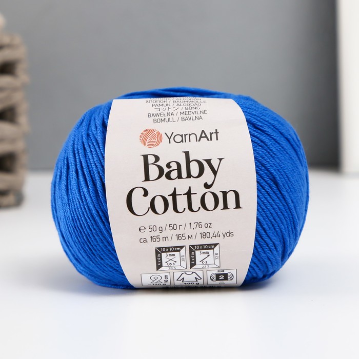 

Пряжа "Baby cotton" 50% акрил 50% хлопок 165м/50гр (456 василёк)