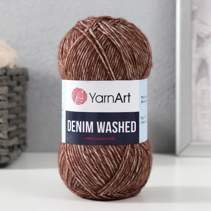 

Пряжа "Denim Washed" 30% акрил 70% хлопок 130м/50гр (917 коричневый)