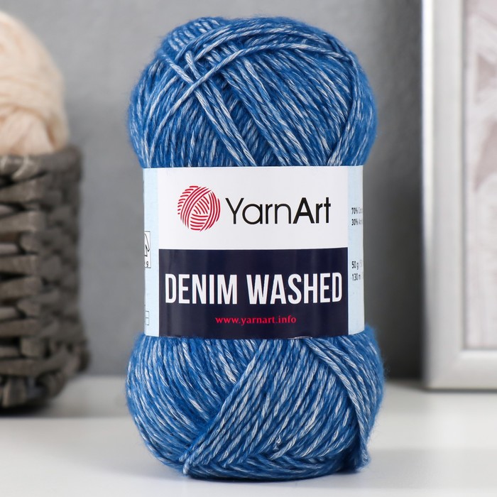 

Пряжа "Denim Washed" 30% акрил 70% хлопок 130м/50гр (922 синий)