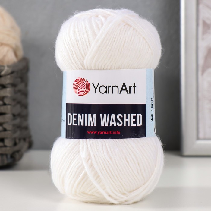 

Пряжа "Denim Washed" 30% акрил 70% хлопок 130м/50гр (900 белый)