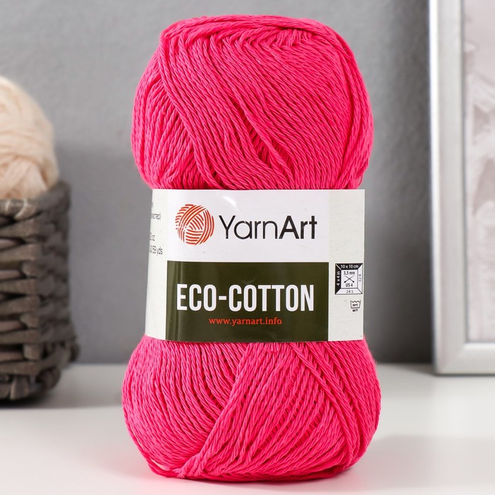 

Пряжа "Eco-Cotton" 80% хлопок 20% полиэстер 220м/100гр (803 малина)