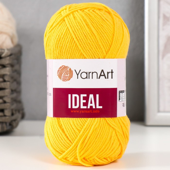 

Пряжа "Ideal" 100% хлопок 170м/50гр (228 жёлтый)