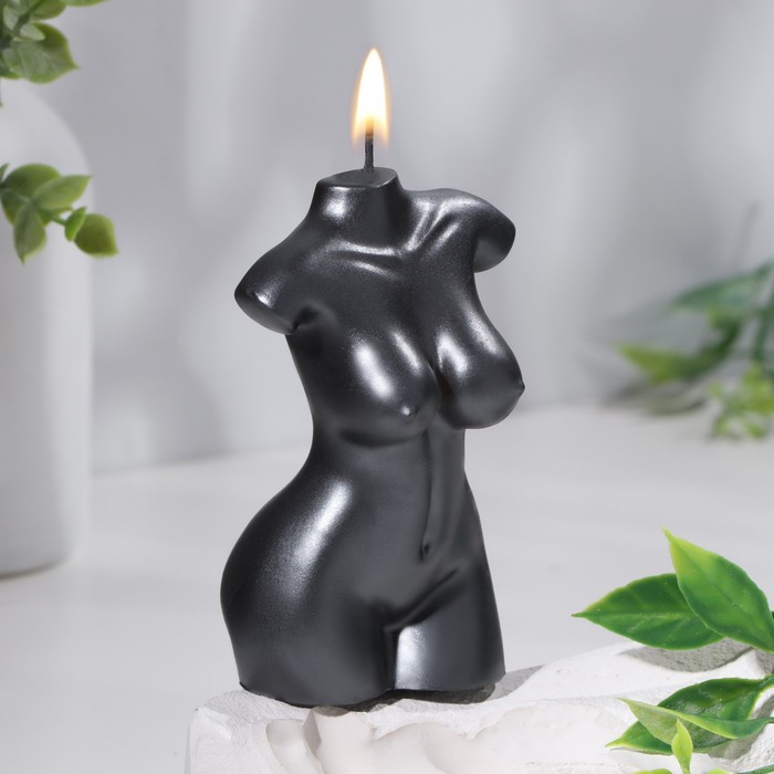 Свеча фигурная Женский торс, 4х6х10 см, мокрый асфальт фигурная свеча торс женский хрусталь молочная 10см