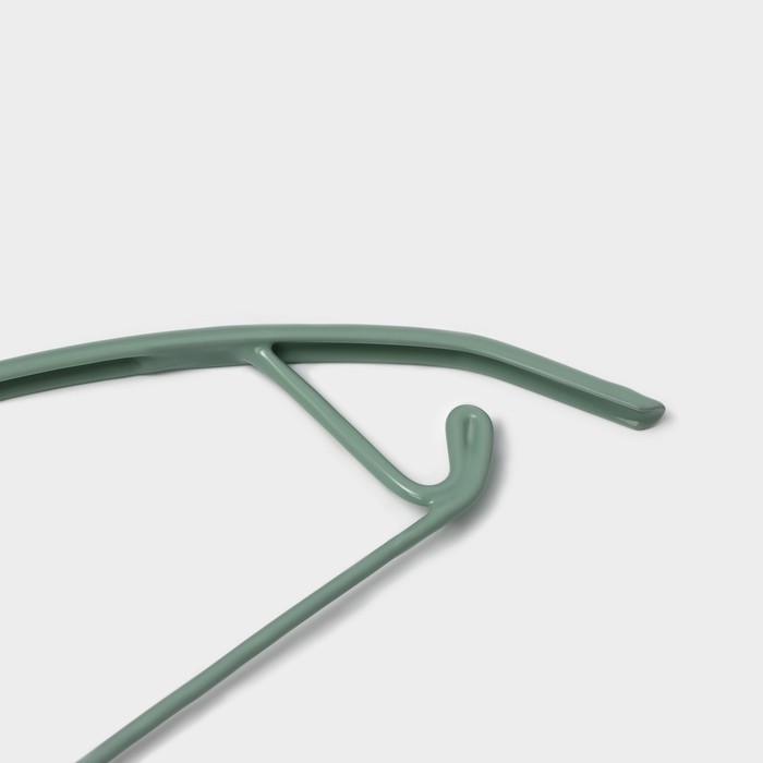 Вешалка антискользящая 42х20 см металл ПВХ покрытие "Мята" цвет зеленый (3 шт)