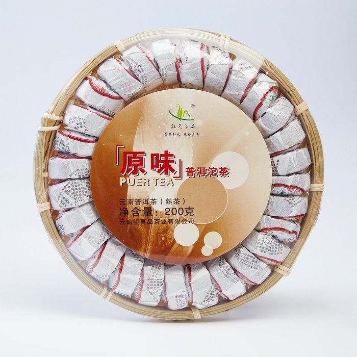 Китайский выдержанный чай Шу Пуэр. Hongyuan, 200 г, 2020 г, Юньнань китайский выдержанный чай шу пуэр menghai wei 100 г 2020 г