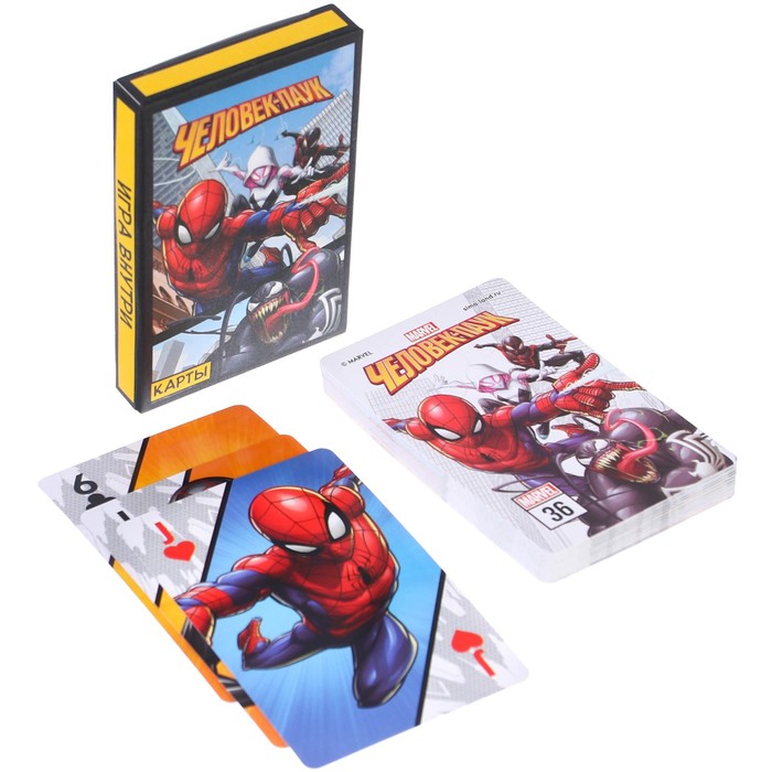 Карты игральные Комикс Человек-паук, Марвел новые 4 карты мстители марвел человек паук железный человек ssr флэш карты коллекция карт книги детские игрушки подарки коллекционные карты