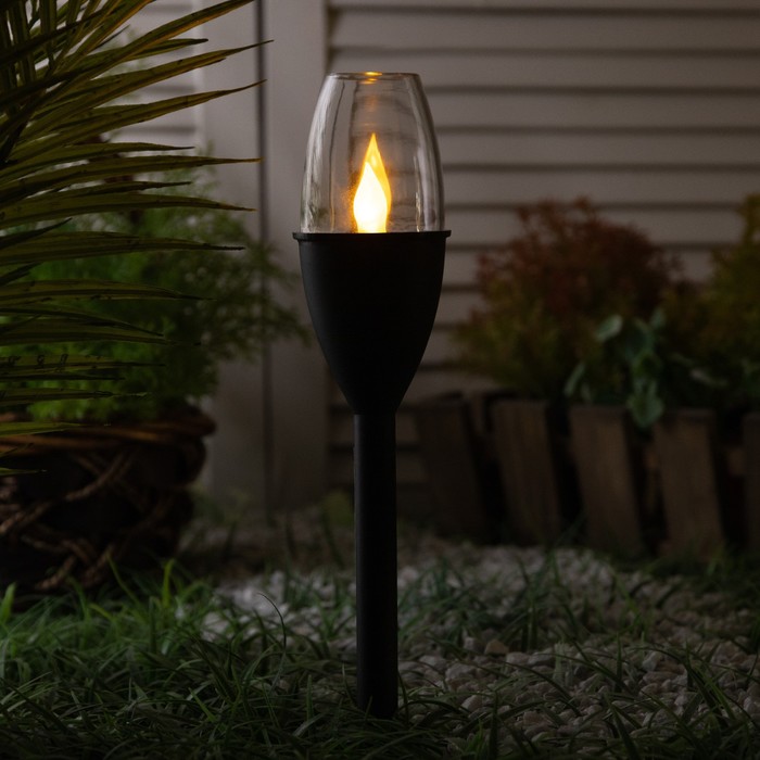 Садовый светильник Uniel Candle на солнечной батарее, 6.5 × 43 × 6.5 см, эффект пламени светильник uniel садовый usl c 694 ip44 эффект горящего пламени