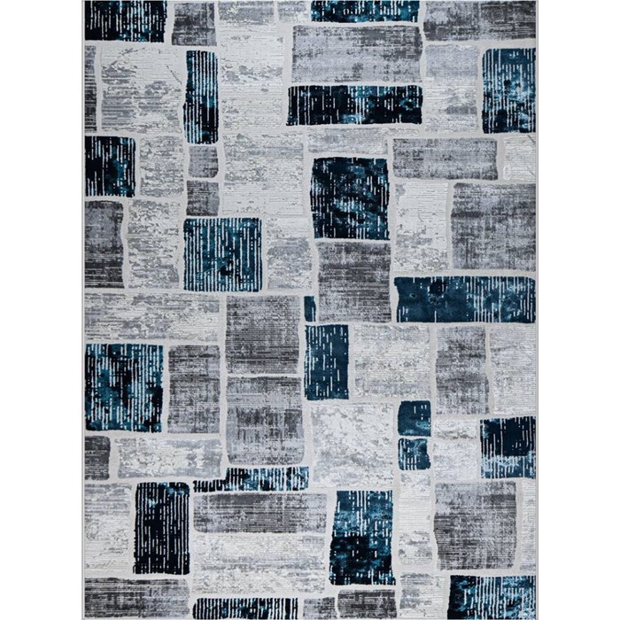 Ковёр прямоугольный Kleopatra 38471A, размер 150x300 см, цвет blue fls/l.grey
