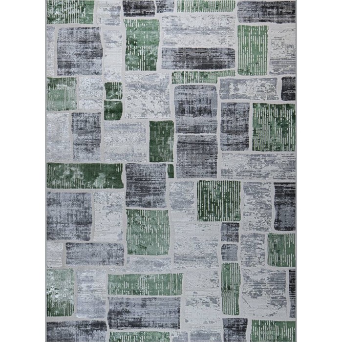 

Ковёр прямоугольный Kleopatra 38471A, размер 200x400 см, цвет green fls/l.grey