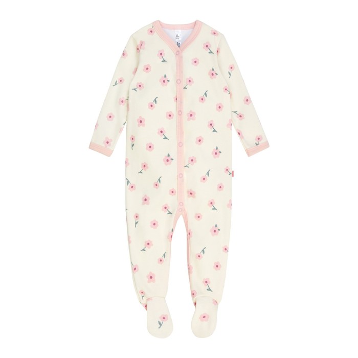 фото Комбинезон детский с закрытыми ножками «горошинка», рост 74 см, цвет молочный bossa nova