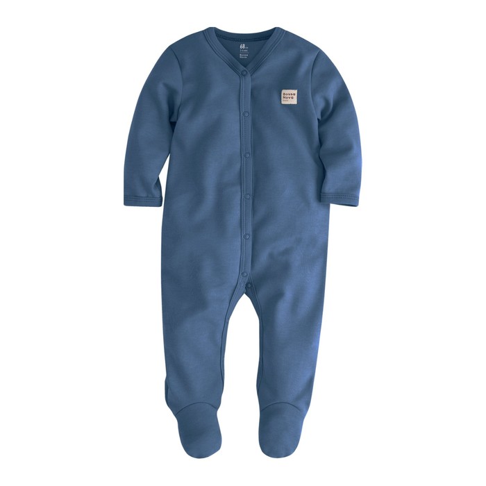 фото Комбинезон детский с закрытыми ножками basic, рост 68 см, цвет синий bossa nova