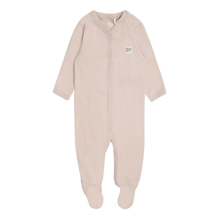 фото Комбинезон детский с закрытыми ножками basic, рост 74 см, цвет бежевый bossa nova