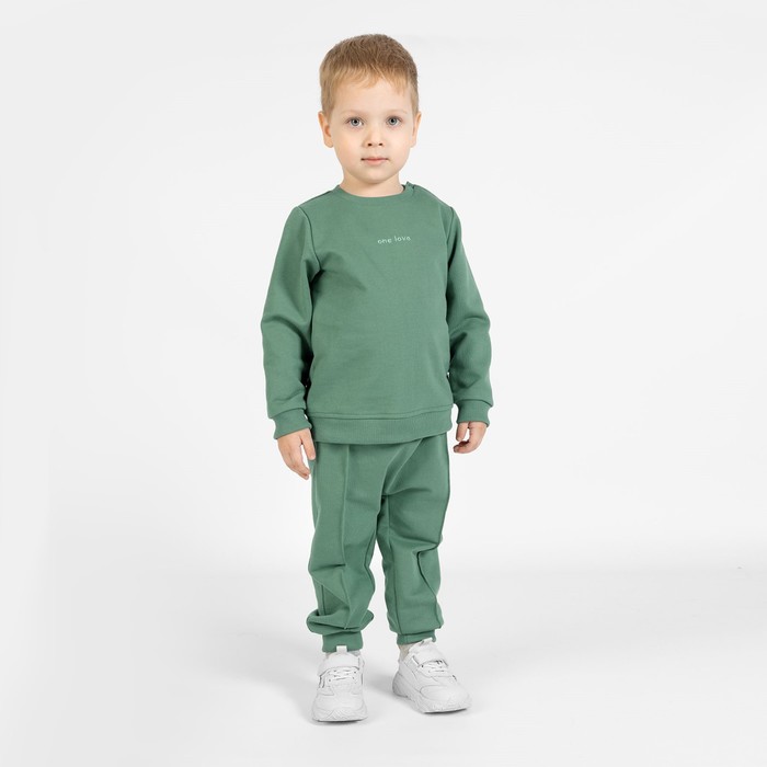 Костюм детский: свитшот и брюки One love light, рост 80 см, цвет зелёный
