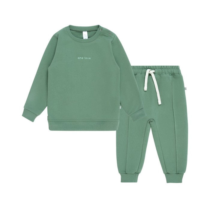 Костюм детский: свитшот и брюки One love light, рост 86 см, цвет зелёный
