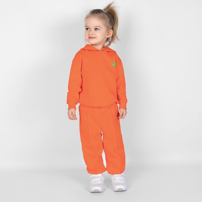 Костюм для девочки: худи и брюки, рост 86 см, цвет оранжевый