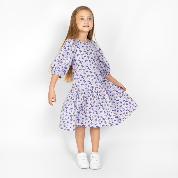 Платье для девочки, рост 128 см, цвет светло-сиреневый
