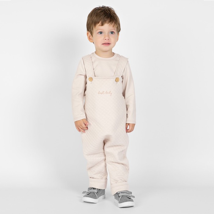 фото Полукомбинезон детский bunny, рост 80 см, цвет бежевый bossa nova