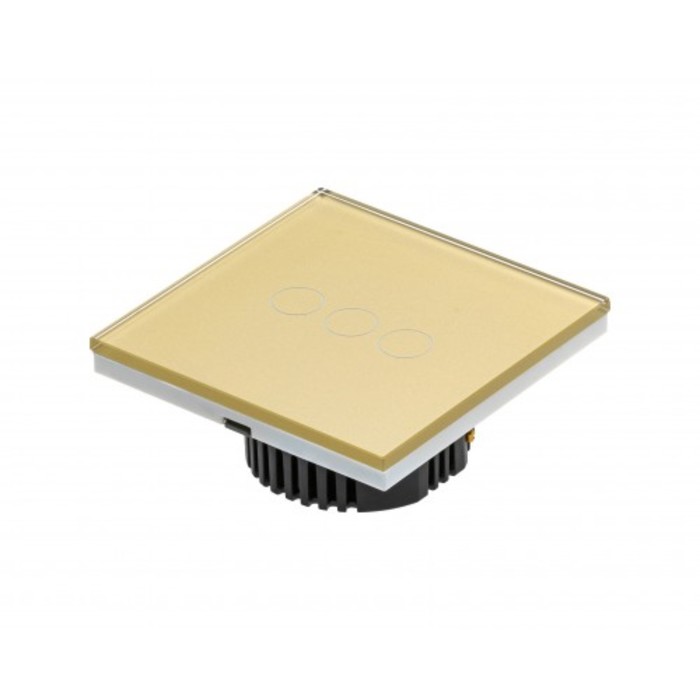 Выключатель Sibling Powerlite-WS3G, беспроводной, сенсорный, 3 клавиши, цвет золотой