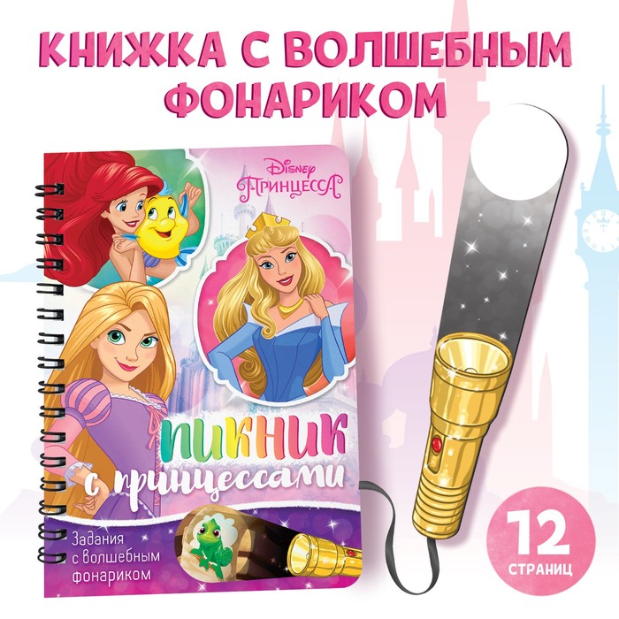 

Книга с фонариком «Пикник с принцессами», 22 стр., 5 игровых разворотов, Принцессы