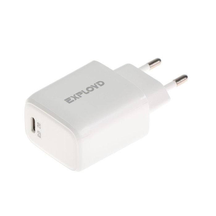 Сетевое зарядное устройство Exployd EX-Z-1333, USB-C, 3 А, 20 Вт, быстрая зарядка, белое сетевое зарядное устройство exployd ex z 1333 usb c 3 а 20 вт быстрая зарядка белое