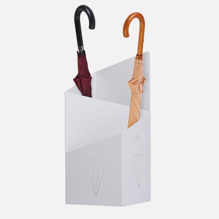 Подставка для зонтов Линии белая, 25,2х25,2х60см