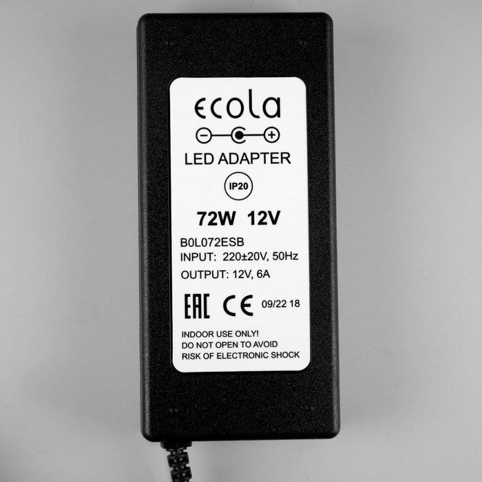 Адаптер питания для светодиодных лент и модулей Ecola, 72 Вт, 240-12 В, IP20