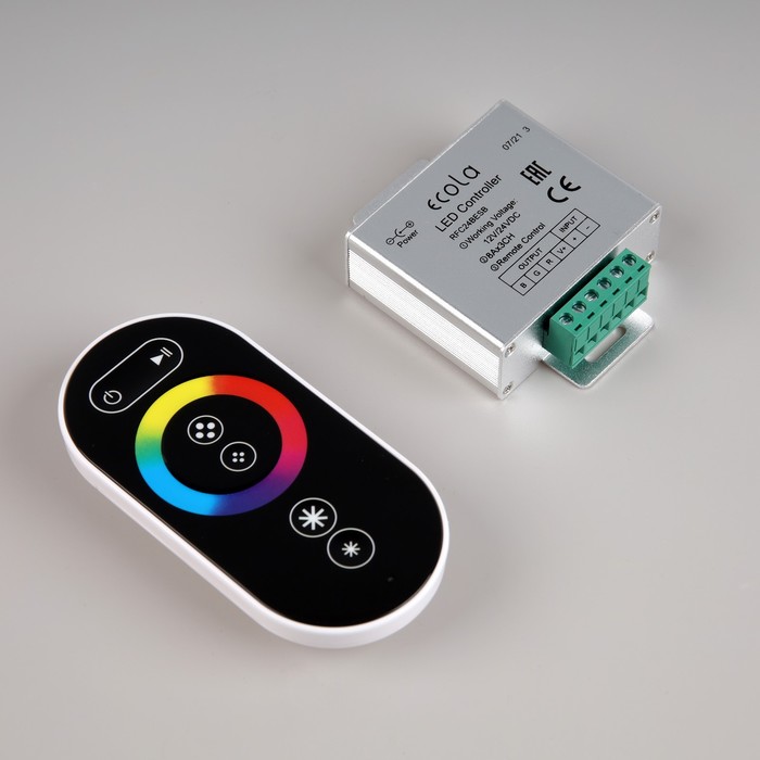 Контроллер Ecola, для RGB ленты, 12 В, 288 Вт, 24 А, черный сенсорный радиопульт