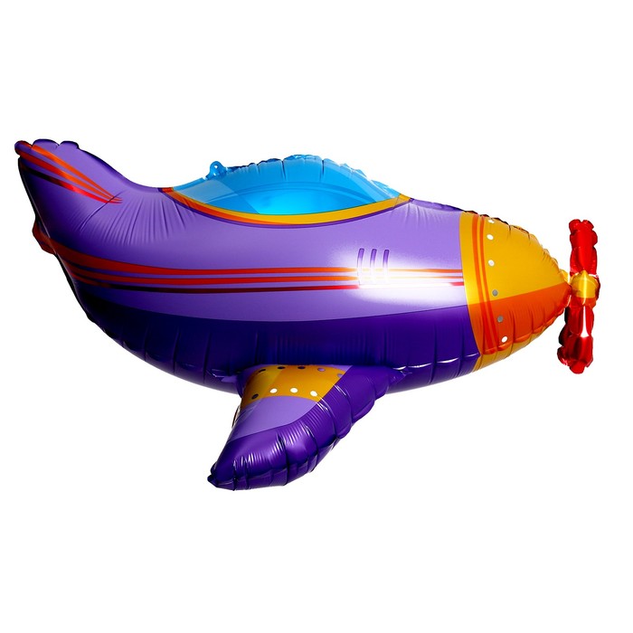 Шар фольгированный 40 «Самолётик», фиолетовый