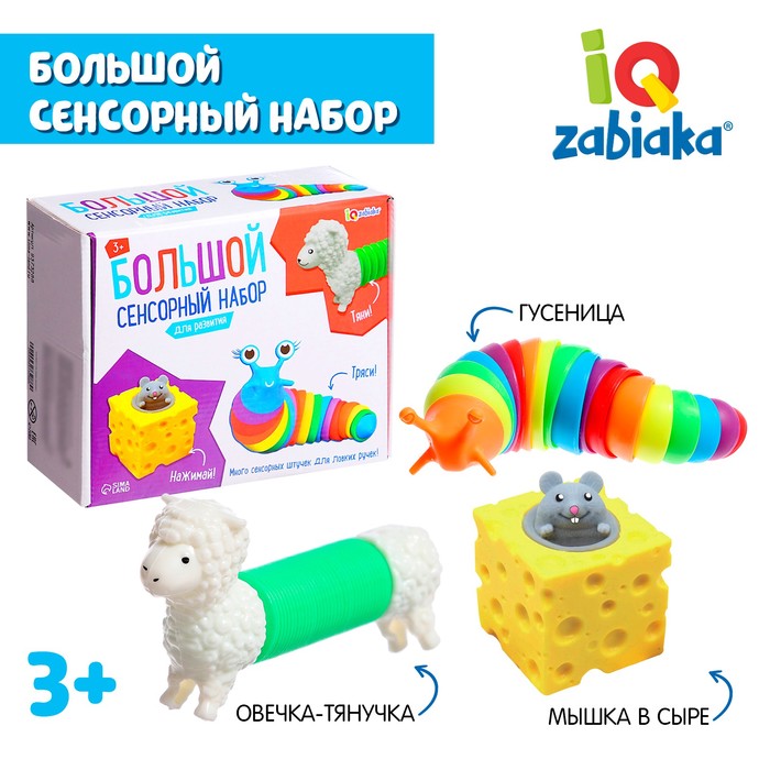 

Большой сенсорный набор, гусеница, тянучка, мышка в сыре
