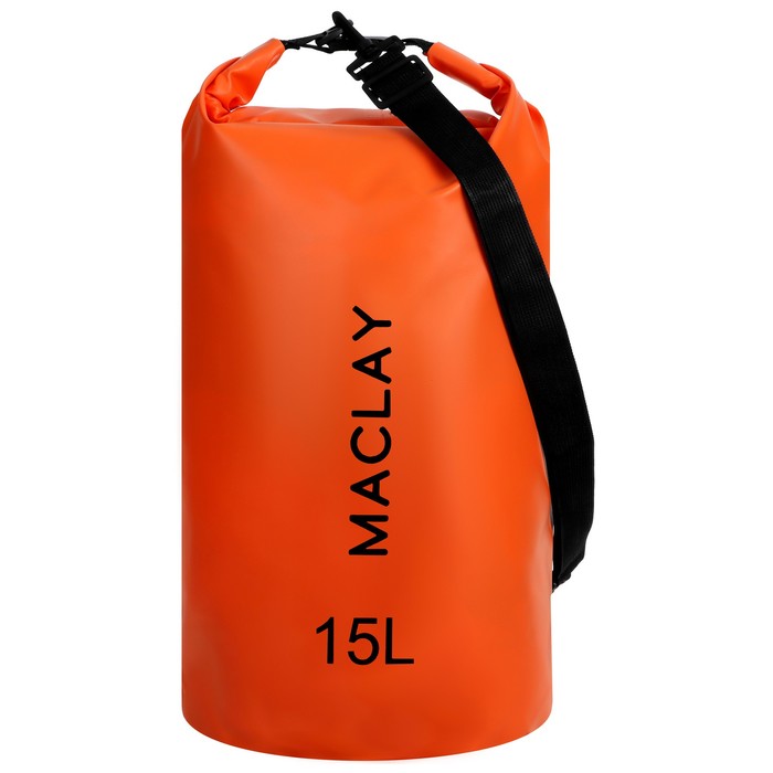 maclay гермомешок туристический maclay 10l 500d цвет оранжевый Гермомешок туристический Maclay 15L, 500D, цвет оранжевый