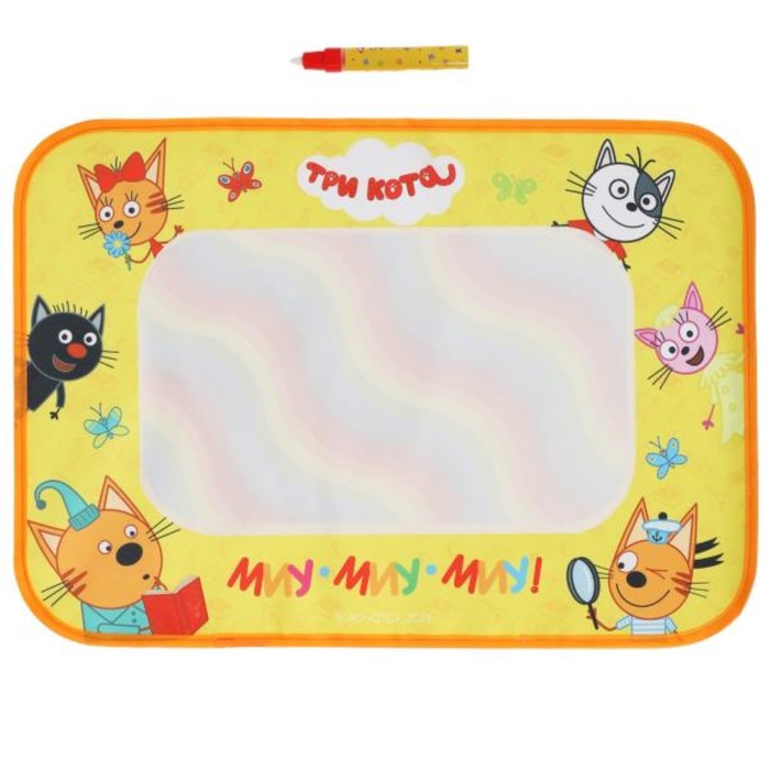 фото Коврик для рисования водой «три кота», 1 маркер умка