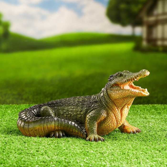 Садовая фигура Крокодил маленький 16х29см