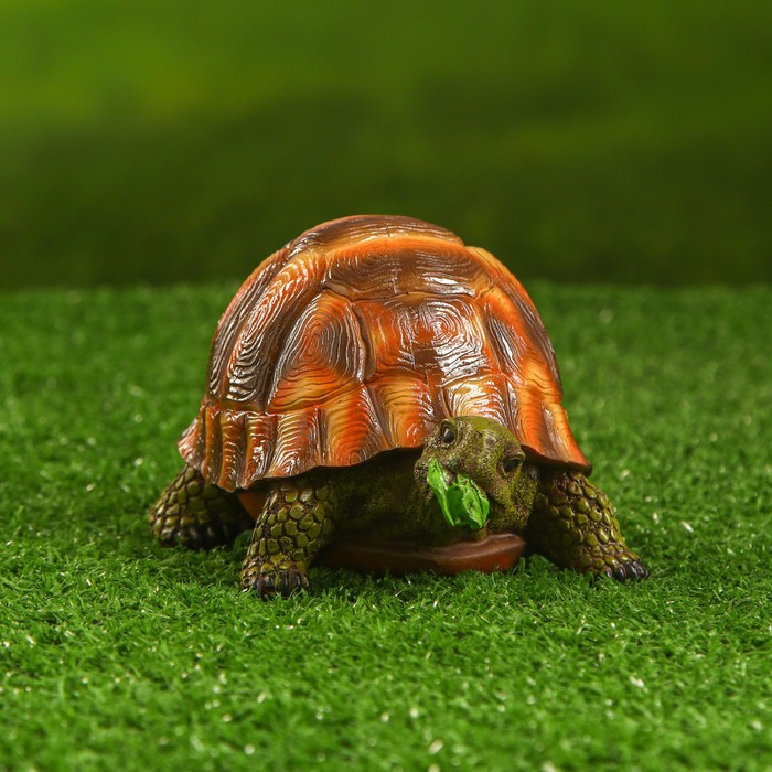 Садовая фигура Черепаха с листом 15х10х14см цена и фото