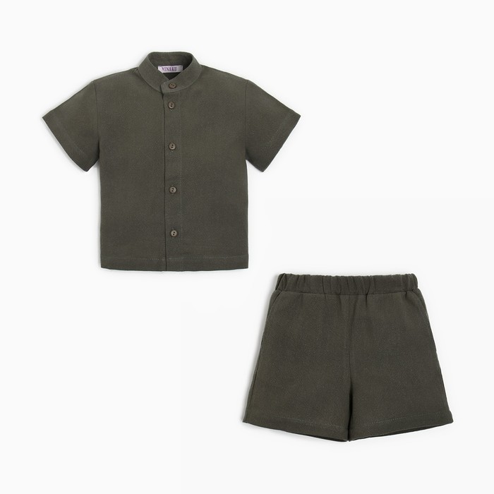 Комплект для мальчика (рубашка, шорты) MINAKU цвет зелёный, рост 92 комплект для мальчика рубашка шорты minaku цвет зелёный рост 98