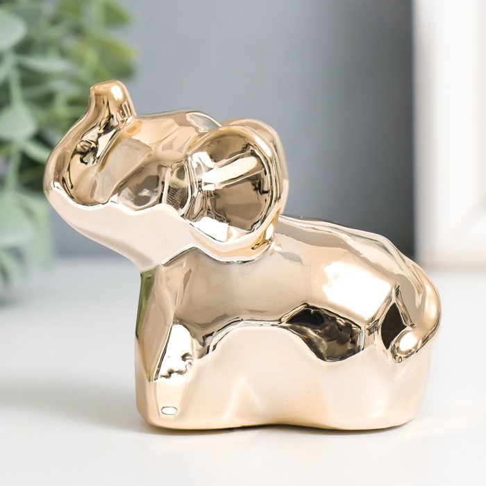 Сувенир керамика Слонёнок грани золото 8,5х4,3х7 см сувенир слонёнок ярославская майолика h 6 см